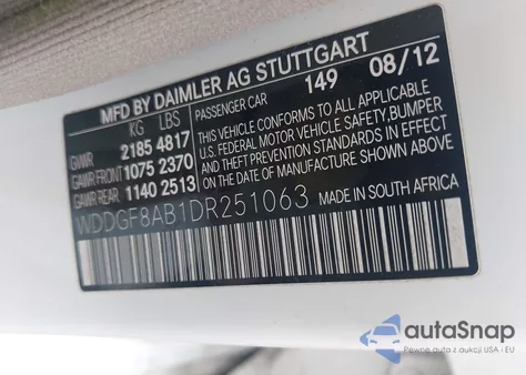 2013 Mercedes-Benz C 300 Luxury 4Matic/Sport 4Matic z USA, uszkodzony, nr VIN WDDGF8AB1DR251063